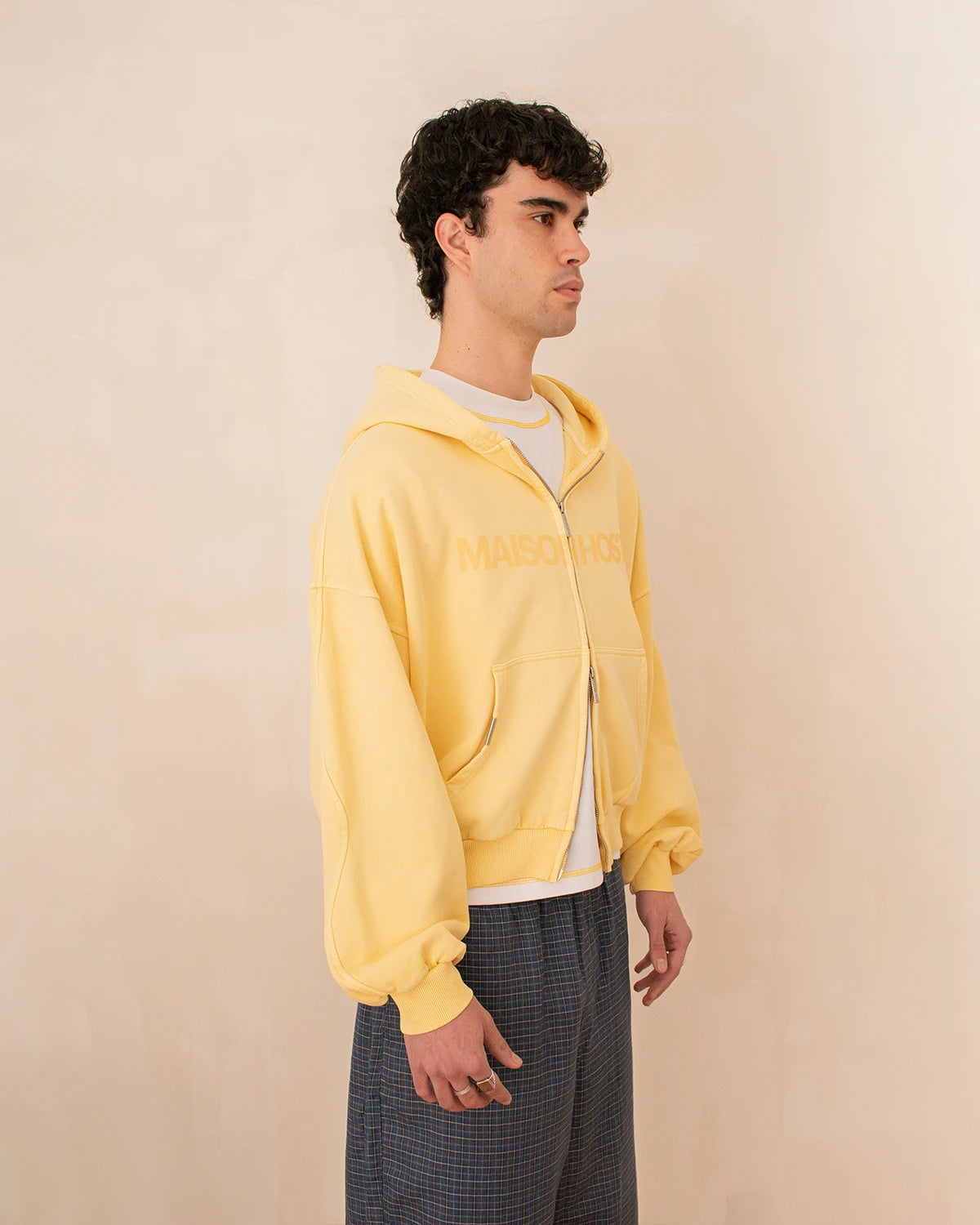 ERODE WAVE ZIPPED HOODIE YELLOW