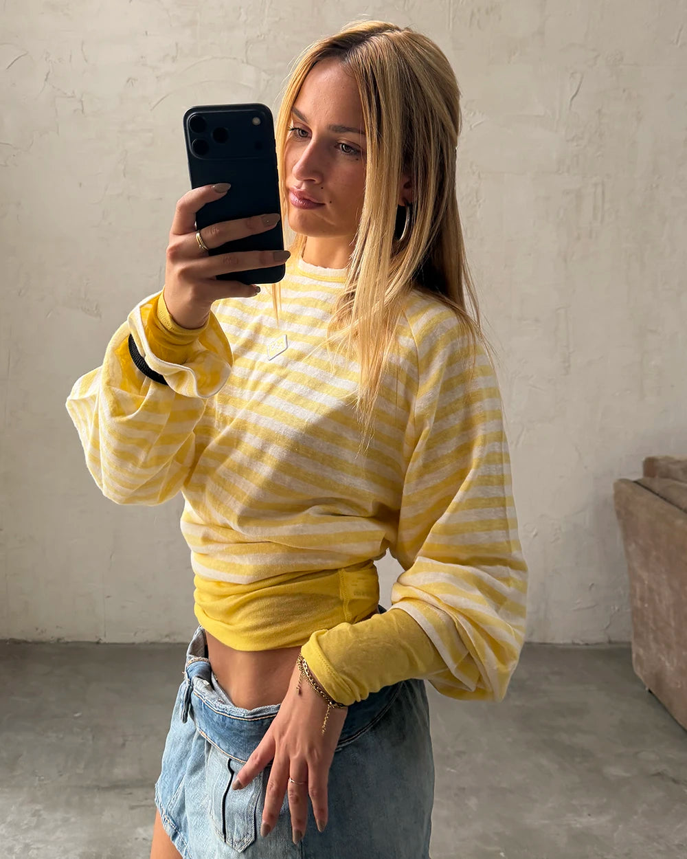 STRIPED RAG LONGSLEEVE YELLOW