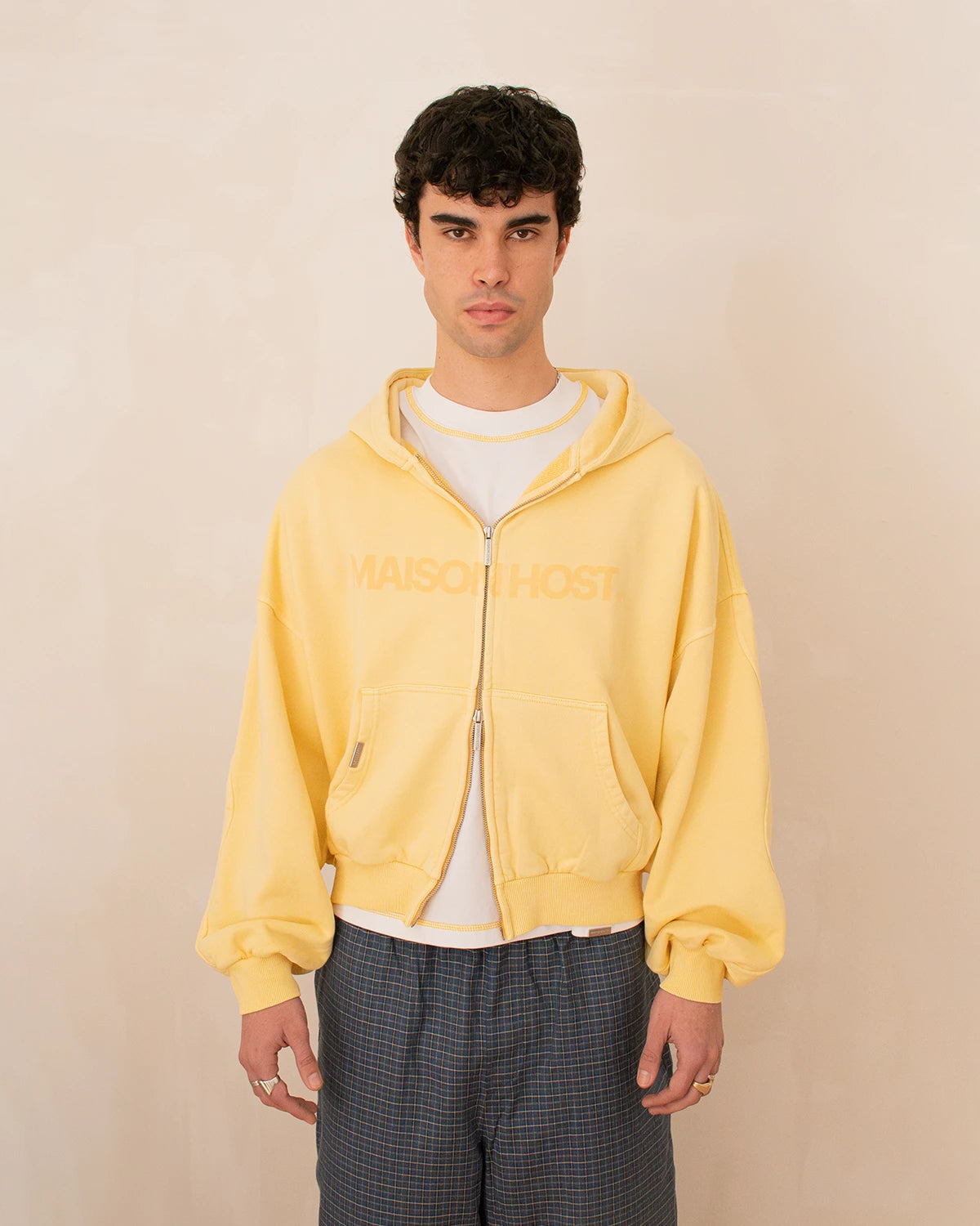 ERODE WAVE ZIPPED HOODIE YELLOW