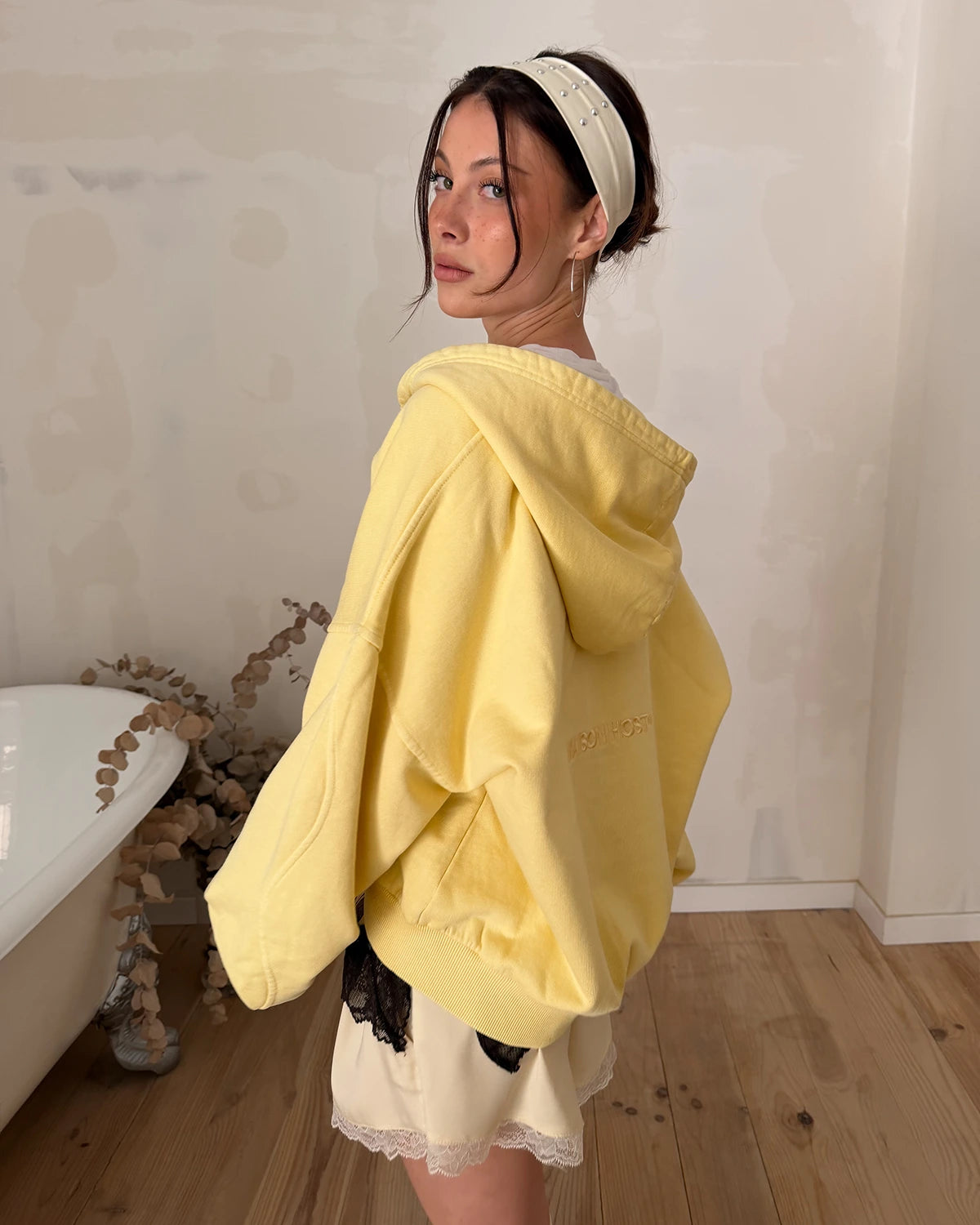 ERODE WAVE ZIPPED HOODIE YELLOW