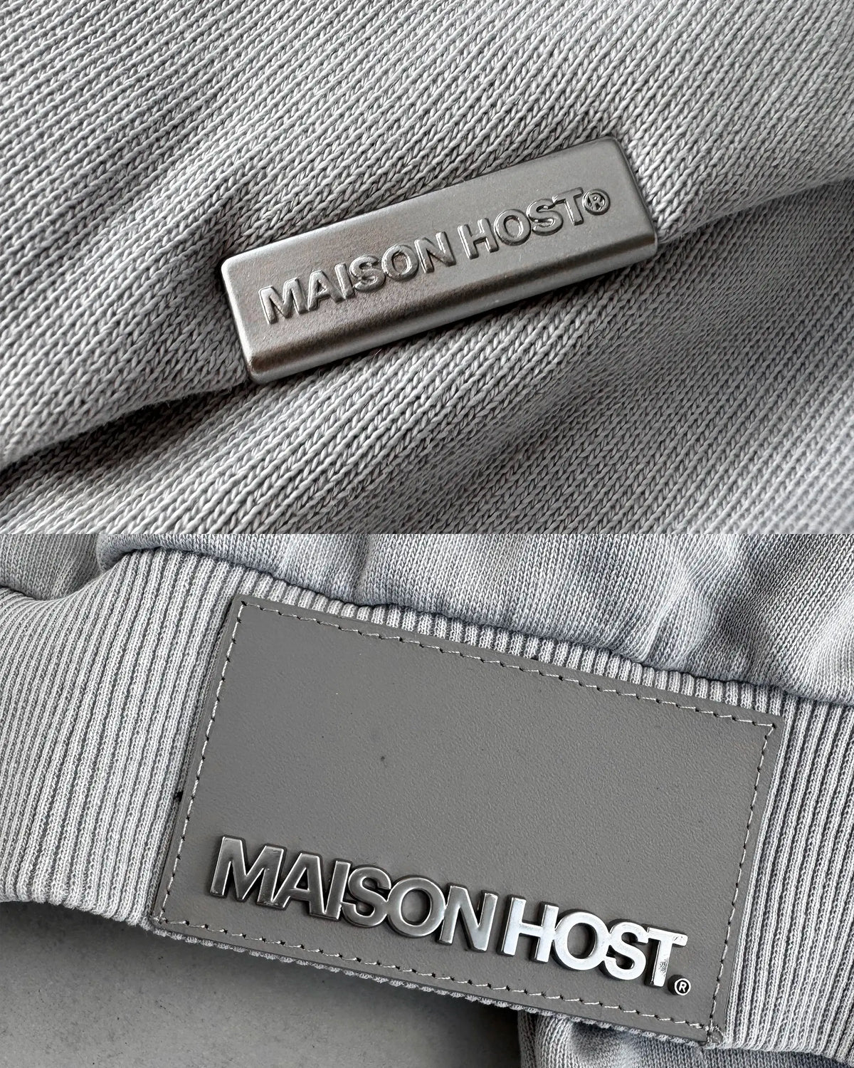 APPLIQUÉ DYED HOODIE GREY