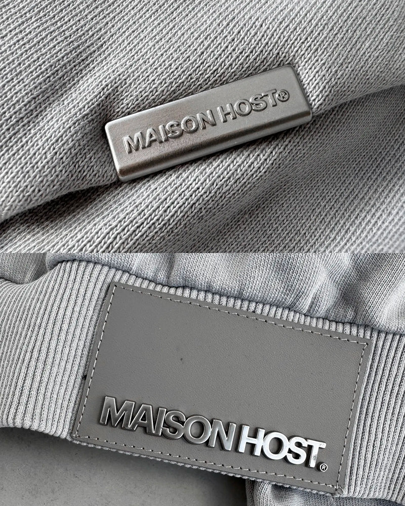 APPLIQUÉ DYED HOODIE GREY