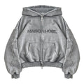 ERODE WAVE ZIPPED HOODIE GREY