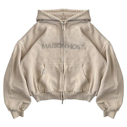 ERODE WAVE ZIPPED HOODIE SAND